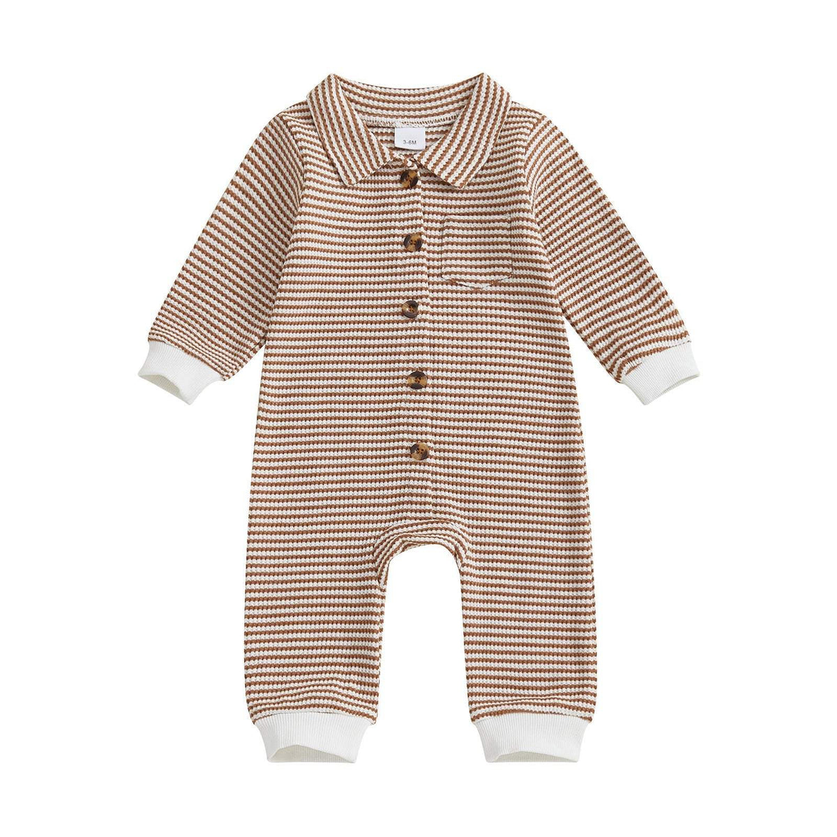 Baby Knitted Front-Open Jumpsuit | Single-Breasted | Long Sleeve