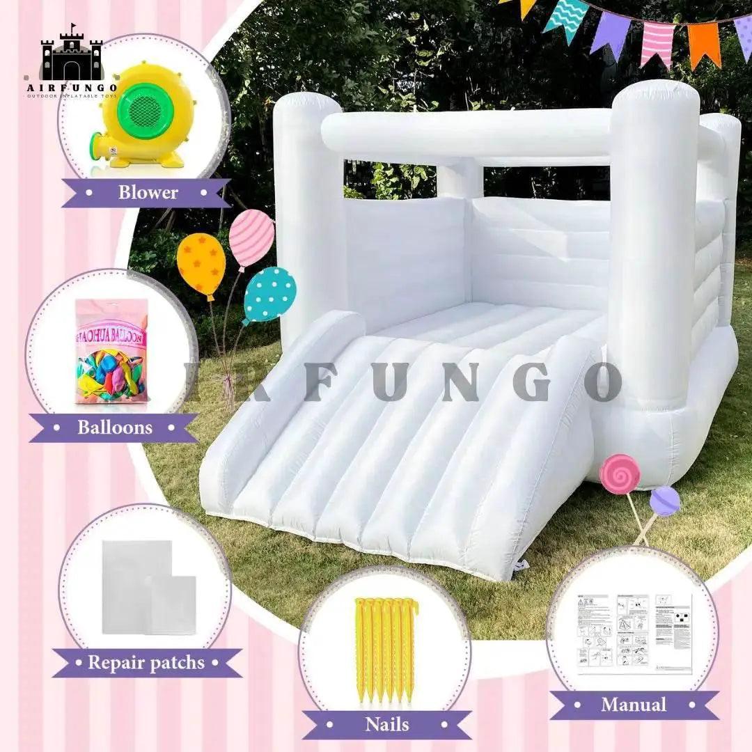  12ft Kids Birthday Gift White Bounce House Indoor Outdoor -  ToylandEU™