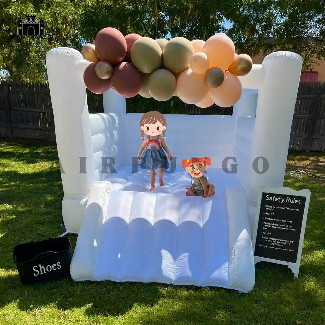 12ft Kids Birthday Gift White Bounce House Indoor Outdoor - ToylandEU