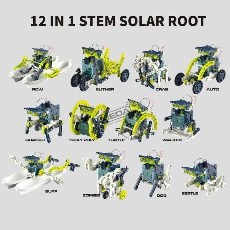 12in1 Various Forms Solar Powered Deformable Robots Scientific Experimental Set DIY Puzzle Assembly Model Science Toys - ToylandEU