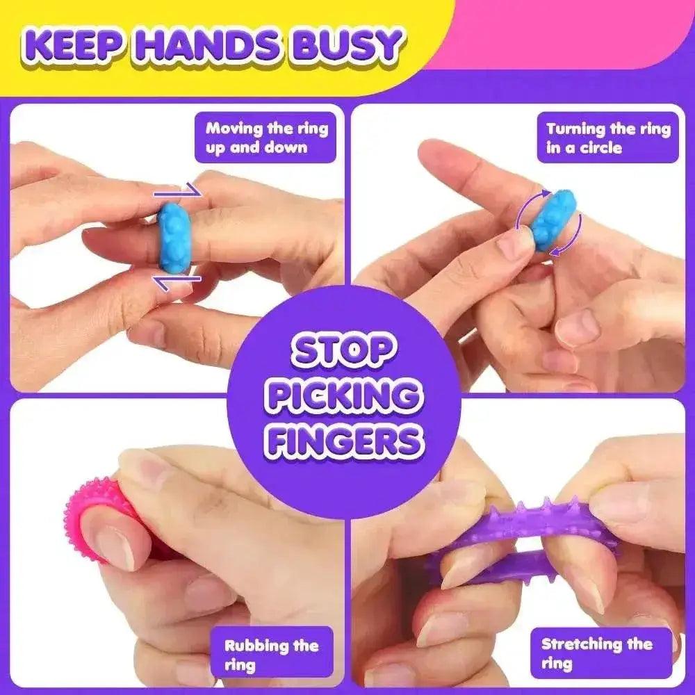  12pcs Spiky Sensory Finger Rings For Kids Stress Relief Fidget Toys -  ToylandEU™