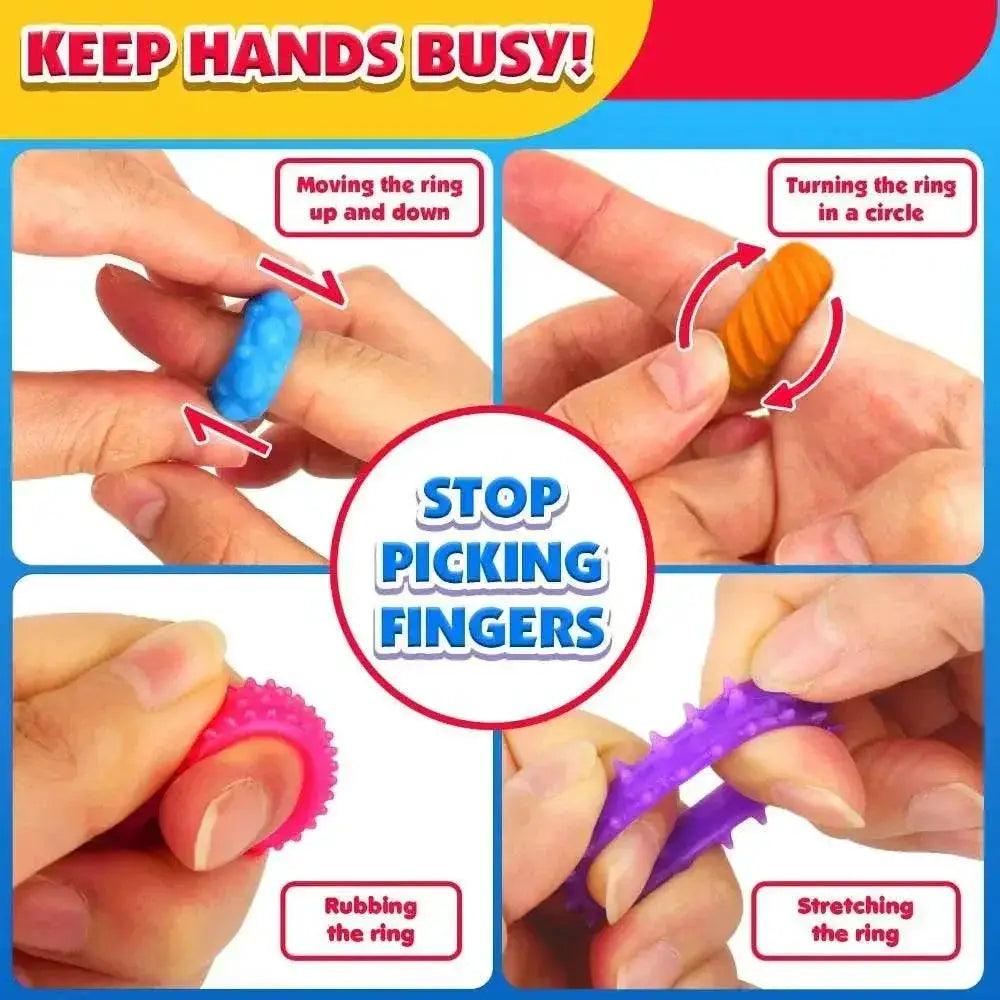  12pcs Spiky Sensory Finger Rings For Kids Stress Relief Fidget Toys -  ToylandEU™
