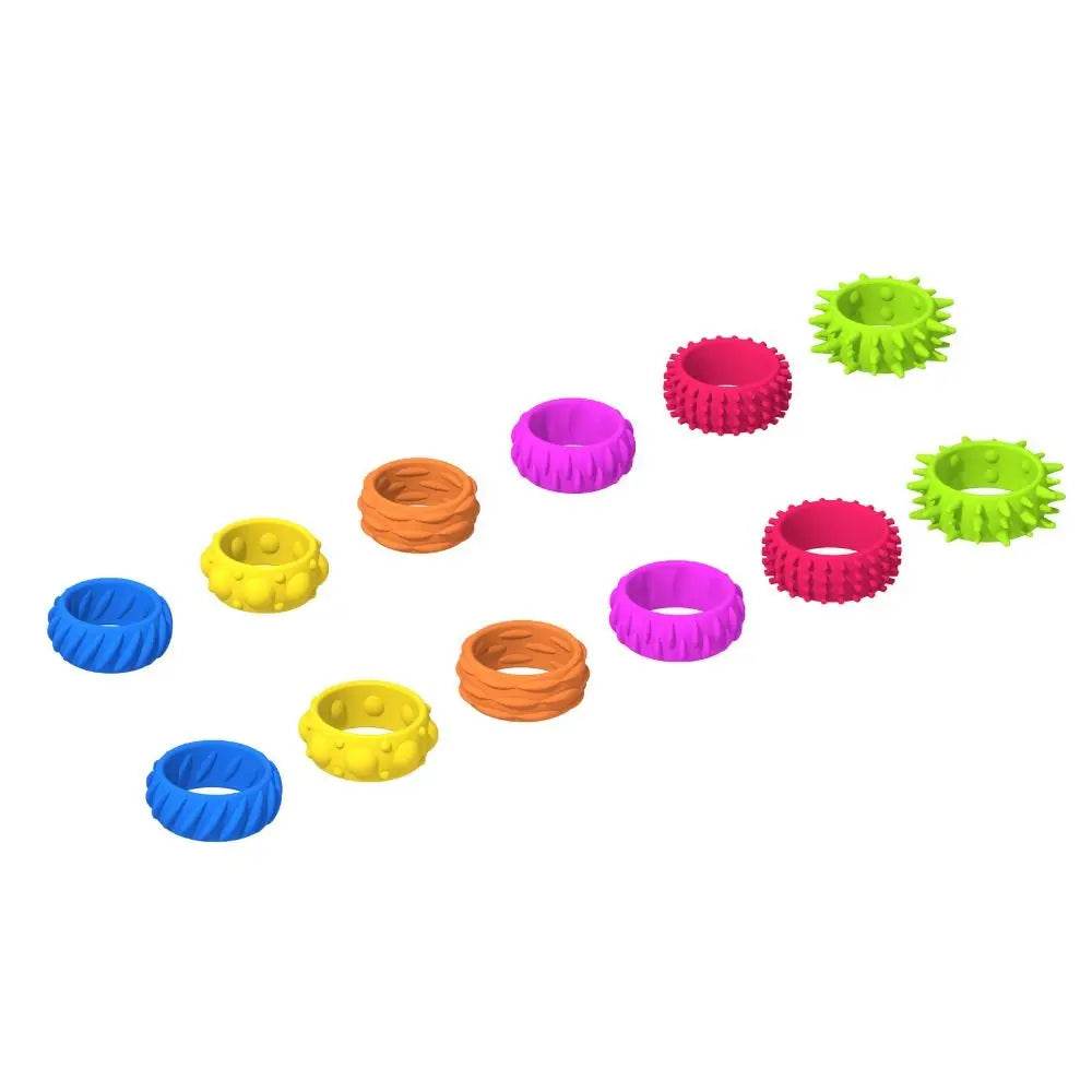 12pcs Spiky Sensory Finger Rings For Kids Stress Relief Fidget Toys - ToylandEU