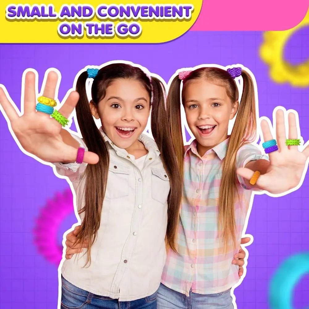 12pcs Spiky Sensory Finger Rings For Kids Stress Relief Fidget Toys - ToylandEU