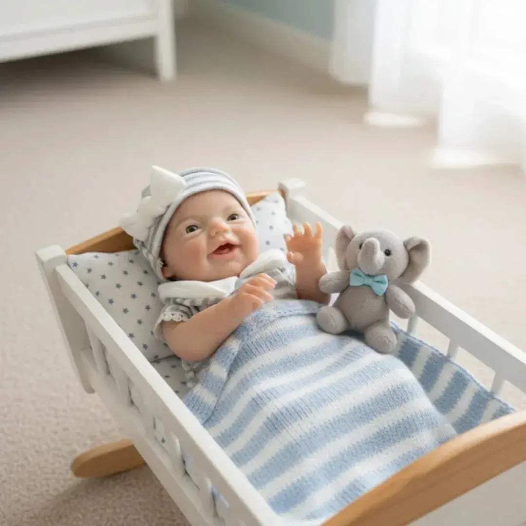 13 Inch Open Mouth Silicone Reborn Boy Doll Hand Painted - ToylandEU