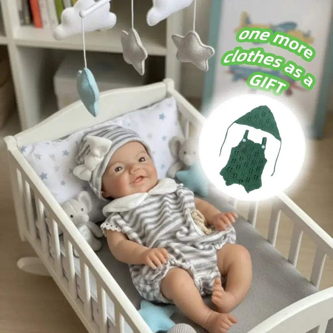 13 Inch Open Mouth Silicone Reborn Boy Doll Hand Painted - ToylandEU