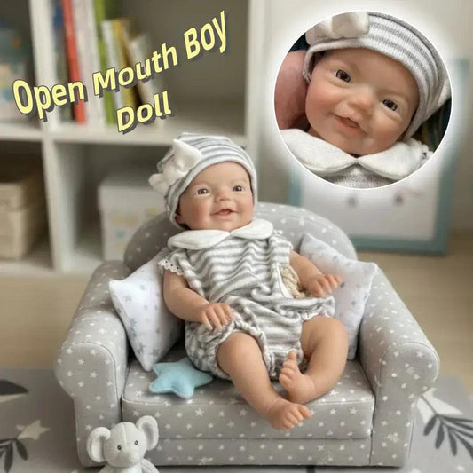  13 Inch Open Mouth Silicone Reborn Boy Doll Painted -  ToylandEU™