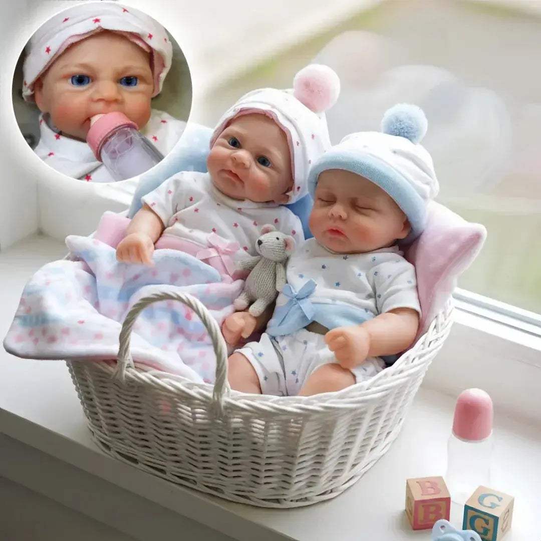 13 Inch Open Mouth Silicone Reborn Dolls Soft Touch Washable - ToylandEU