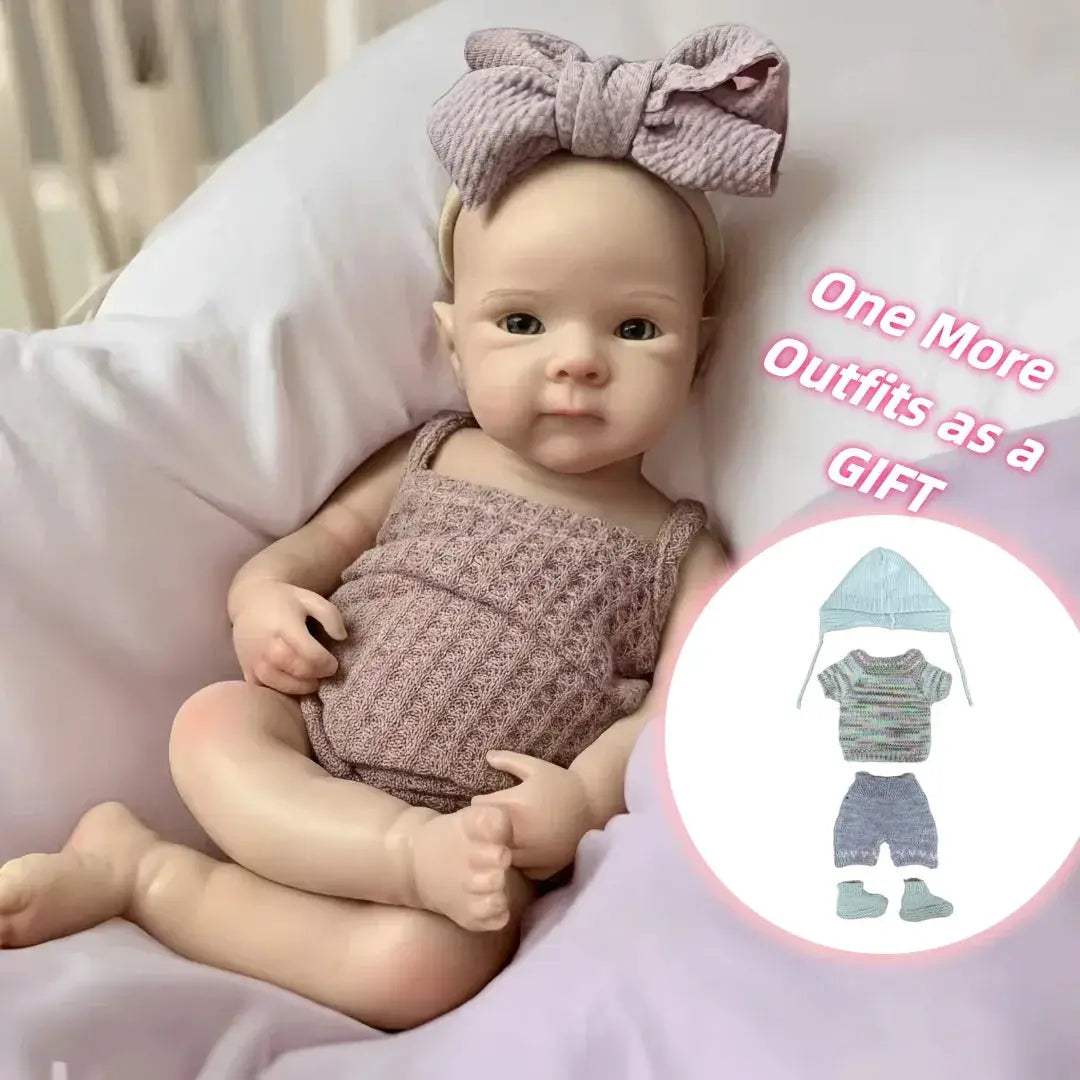 13 Inch Waterproof Reborn Silicone Doll With Two Outfits - ToylandEU