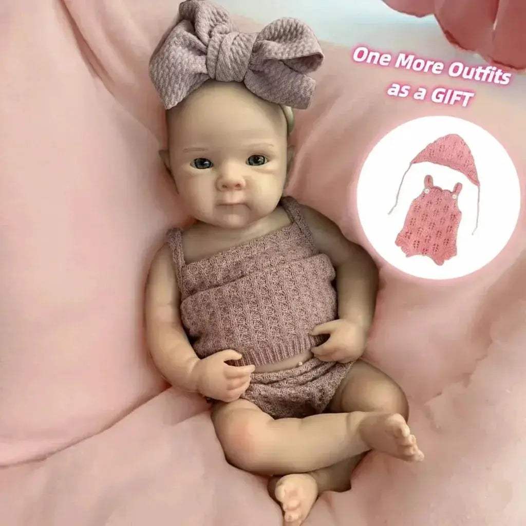 13 Inch Waterproof Reborn Silicone Doll With Two Outfits - ToylandEU