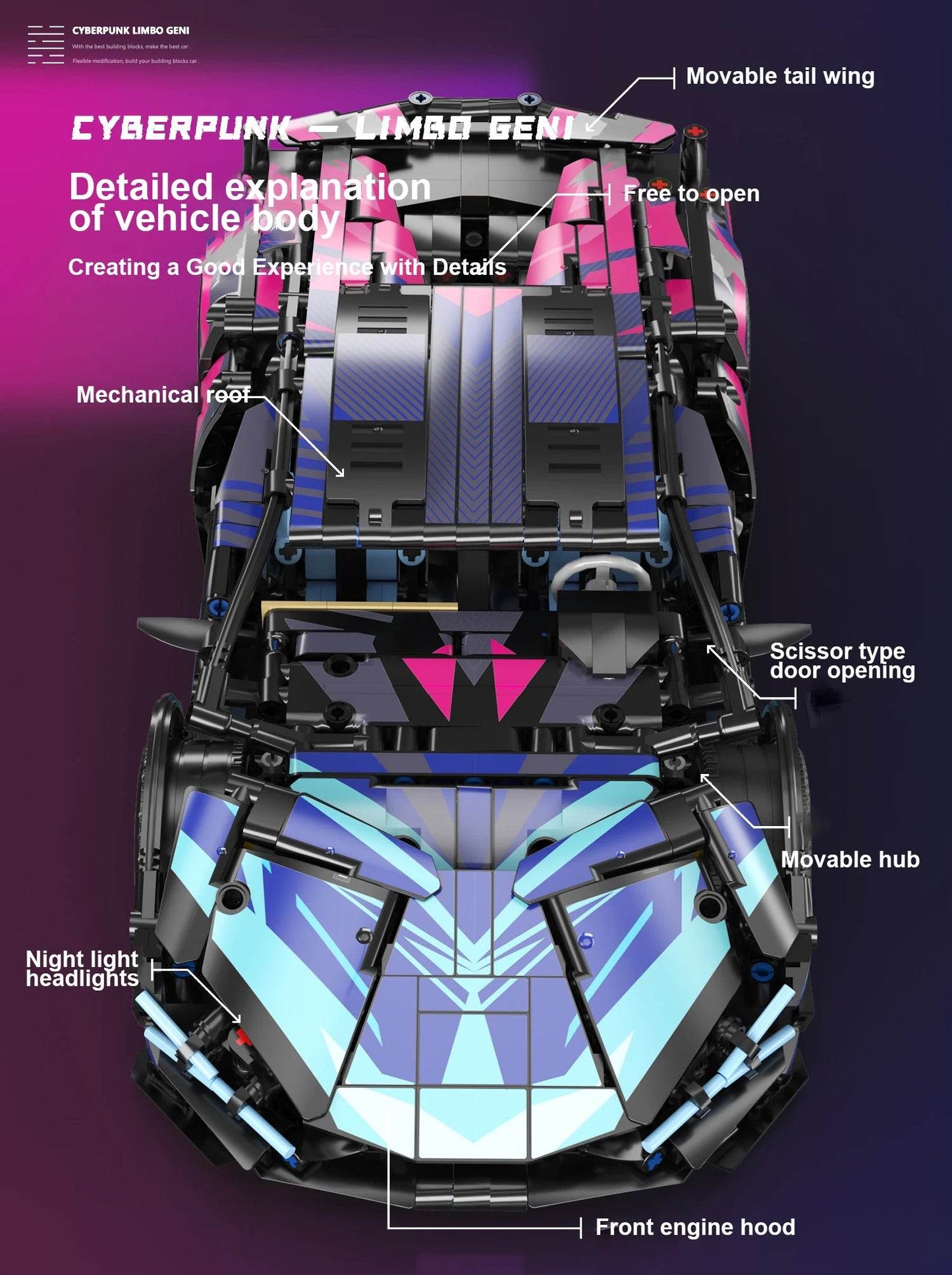 1314PCS Technical 1:14 Hypercar Racing Car Building Blocks - ToylandEU