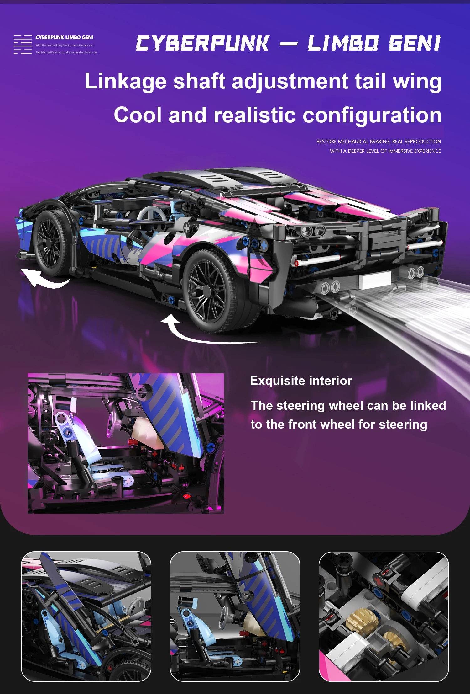 1314PCS Technical 1:14 Hypercar Racing Car Building Blocks - ToylandEU