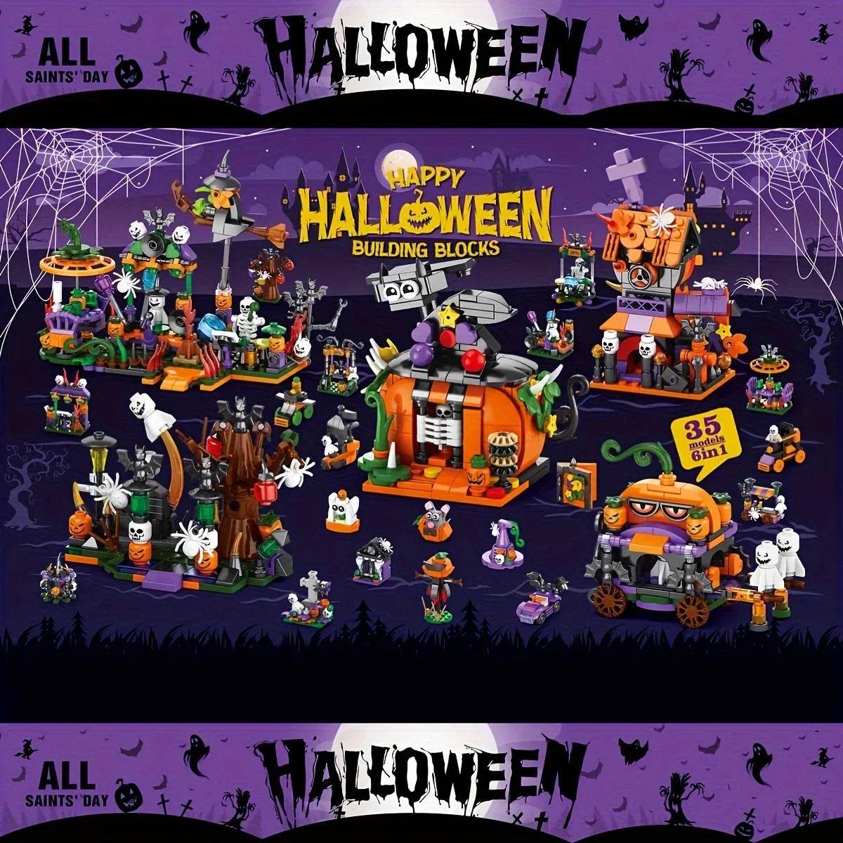 1328PCS Halloween Street Party Building Blocks Diy Toys - ToylandEU
