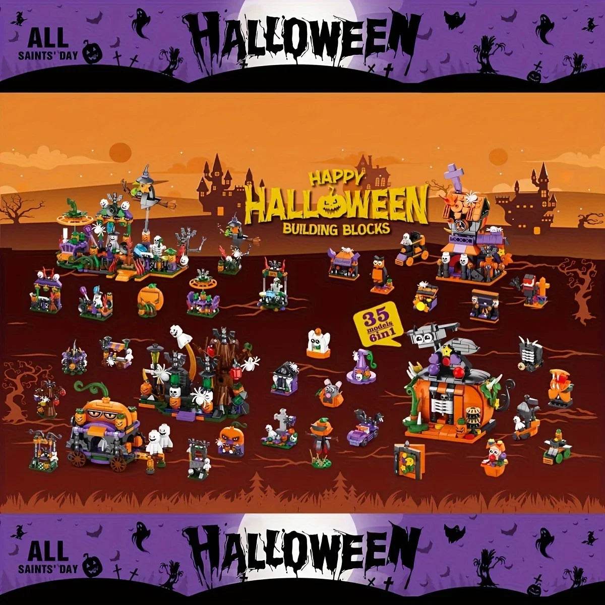 1328PCS Halloween Street Party Building Blocks Diy Toys - ToylandEU