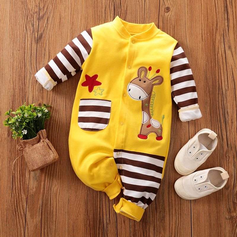 Baby Cotton One-Piece Bodysuit | Sizes 59-66+ | Size Chart Included