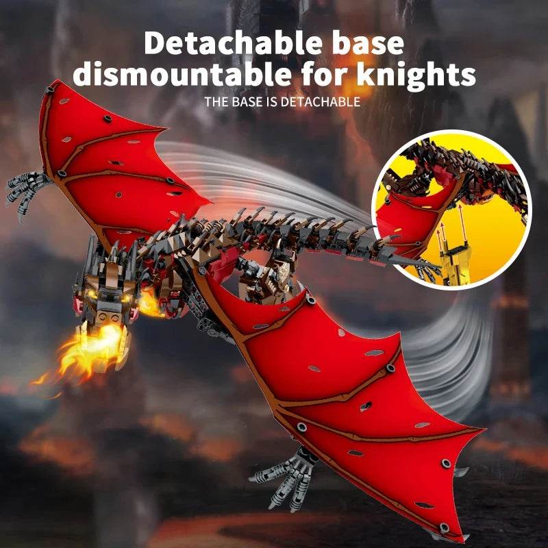 1359PCS Flames Dragon Smaug Building Blocks Model Toy - ToylandEU