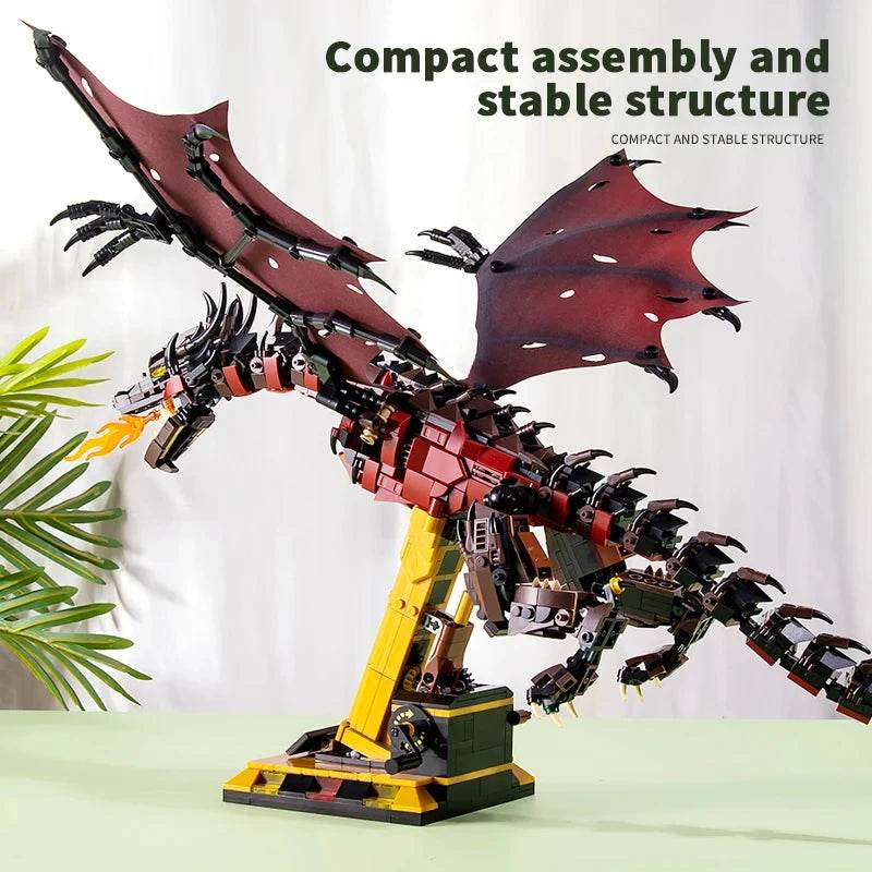 1359PCS Flames Dragon Smaug Building Blocks Model Toy - ToylandEU