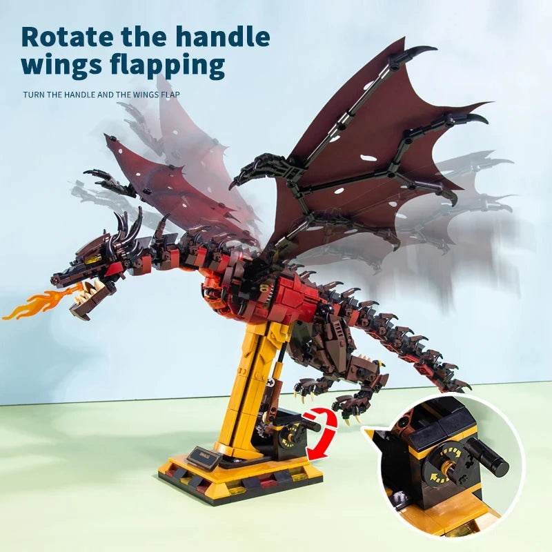 1359PCS Flames Dragon Smaug Building Blocks Model Toy - ToylandEU