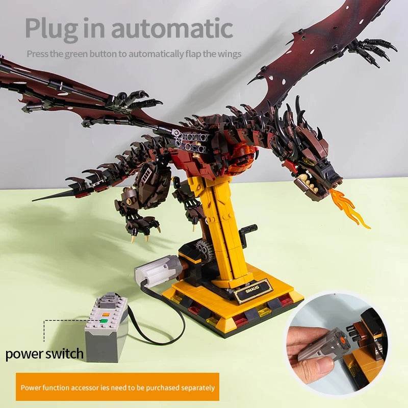 1359PCS Flames Dragon Smaug Building Blocks Model Toy - ToylandEU