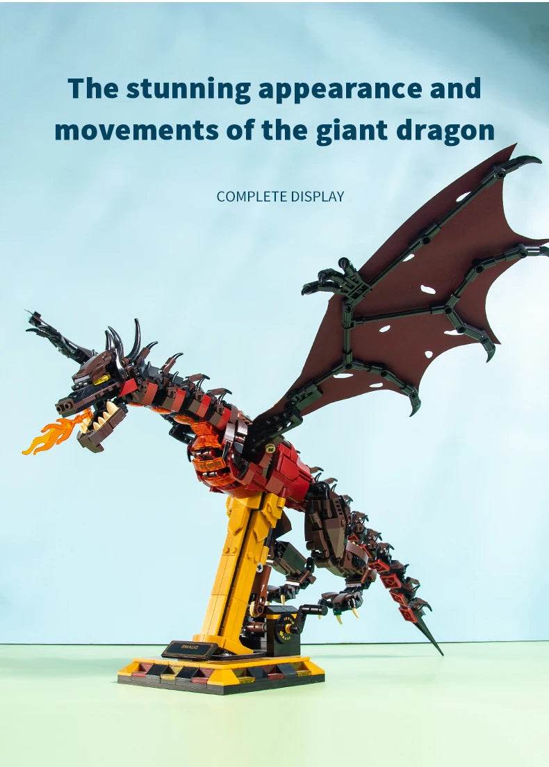 1359PCS Flames Dragon Smaug Building Blocks Model Toy - ToylandEU