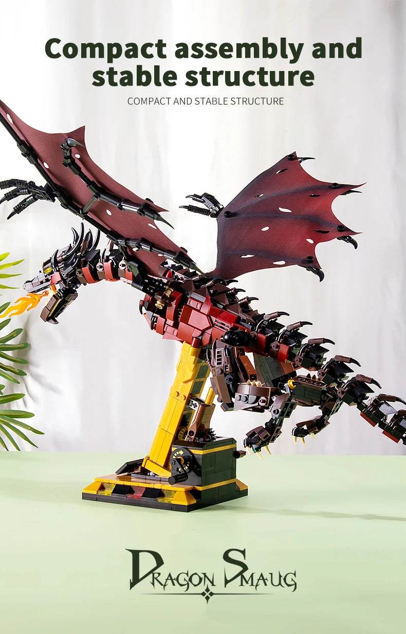 1359PCS Flames Dragon Smaug Building Blocks Model Toy - ToylandEU