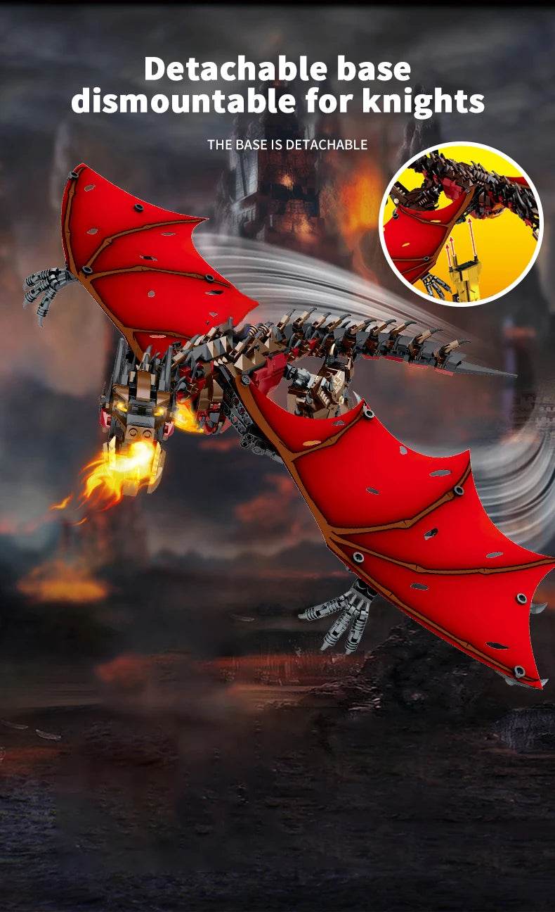 1359PCS Flames Dragon Smaug Building Blocks Model Toy - ToylandEU