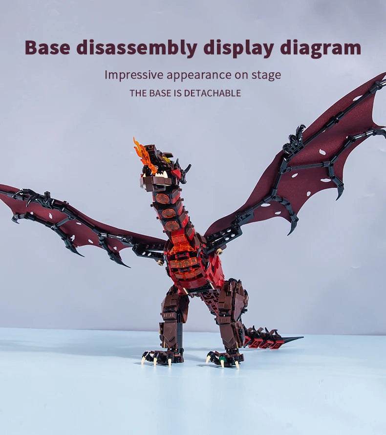 1359PCS Flames Dragon Smaug Building Blocks Model Toy - ToylandEU