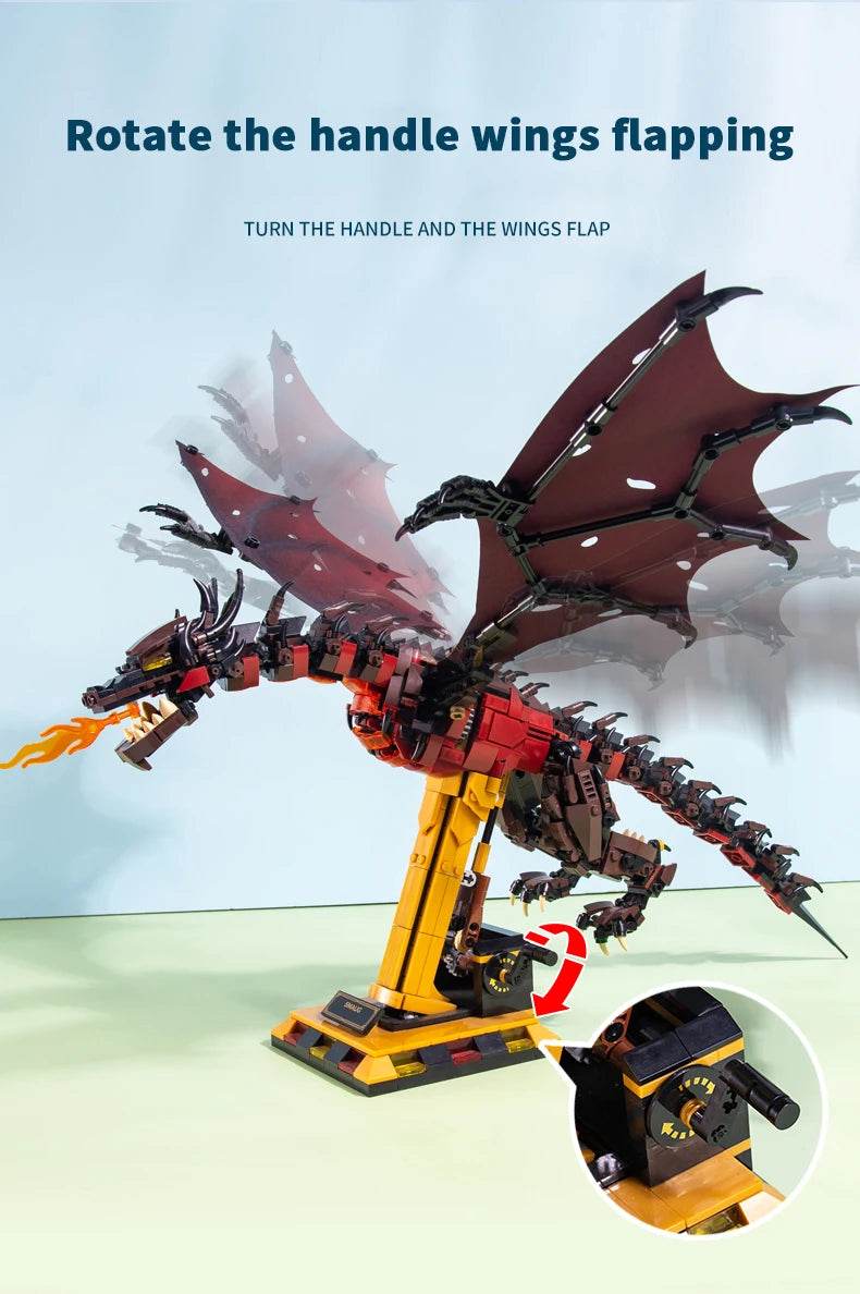 1359PCS Flames Dragon Smaug Building Blocks Model Toy - ToylandEU