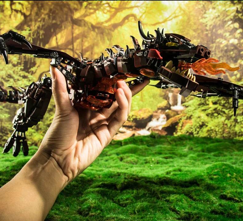 1359PCS Flames Dragon Smaug Building Blocks Model Toy - ToylandEU