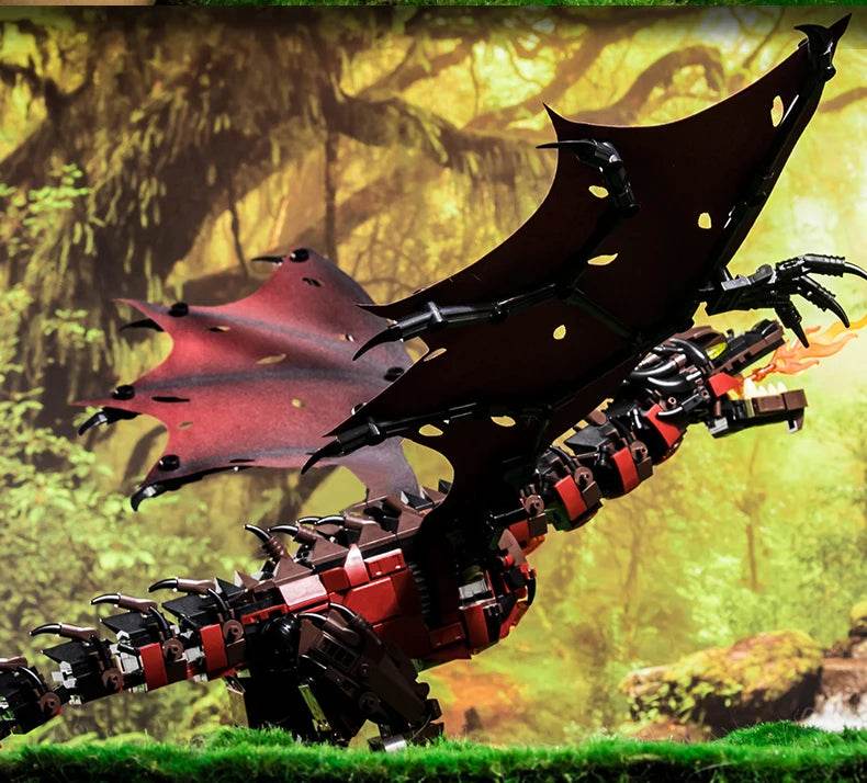 1359PCS Flames Dragon Smaug Building Blocks Model Toy - ToylandEU