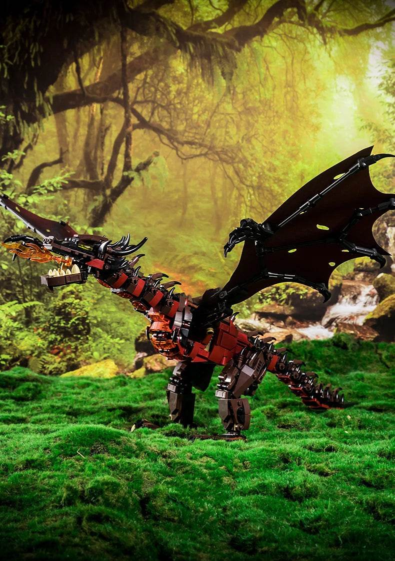 1359PCS Flames Dragon Smaug Building Blocks Model Toy - ToylandEU