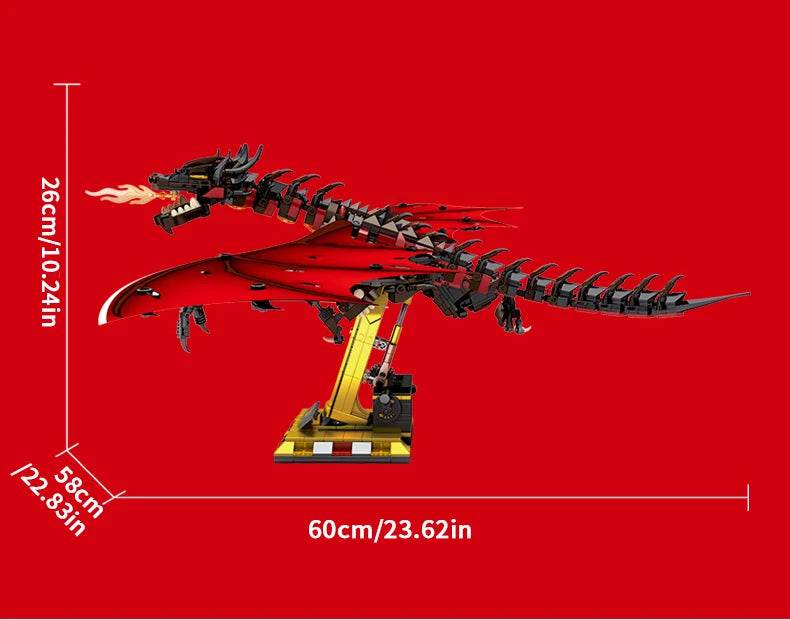 1359PCS Flames Dragon Smaug Building Blocks Model Toy - ToylandEU