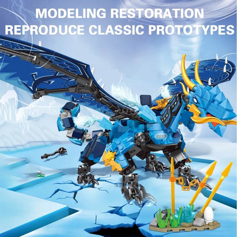 1359PCS Flames Dragon Smaug Building Blocks Model Toy - ToylandEU