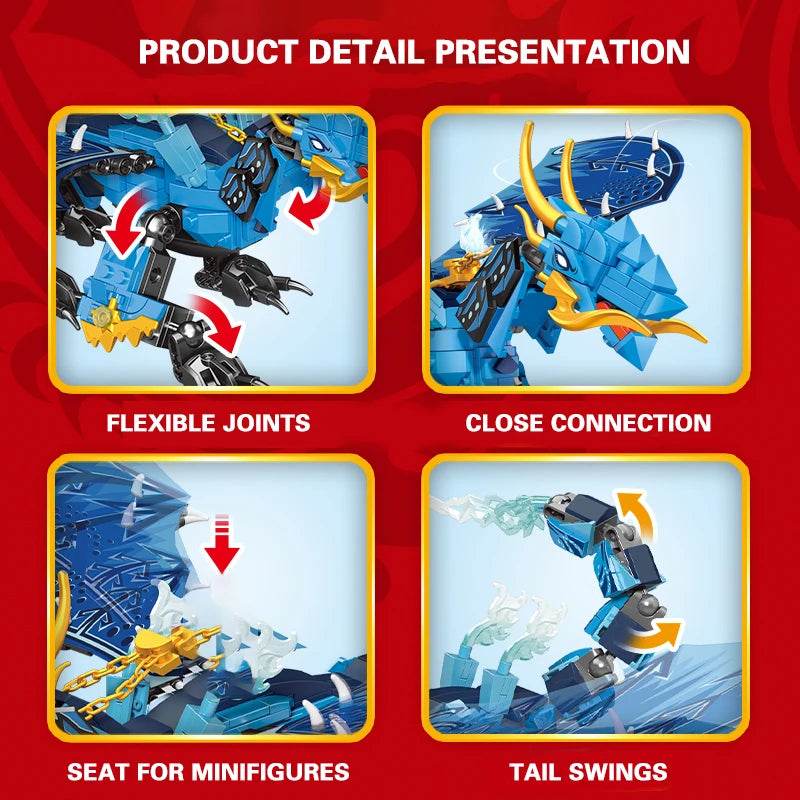 1359PCS Flames Dragon Smaug Building Blocks Model Toy - ToylandEU