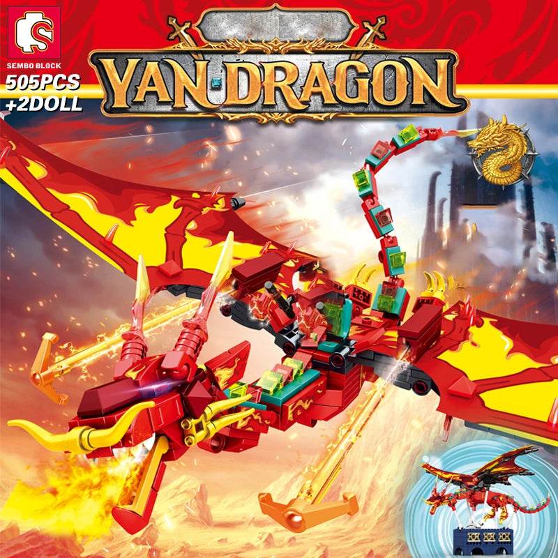 1359PCS Flames Dragon Smaug Building Blocks Model Toy - ToylandEU