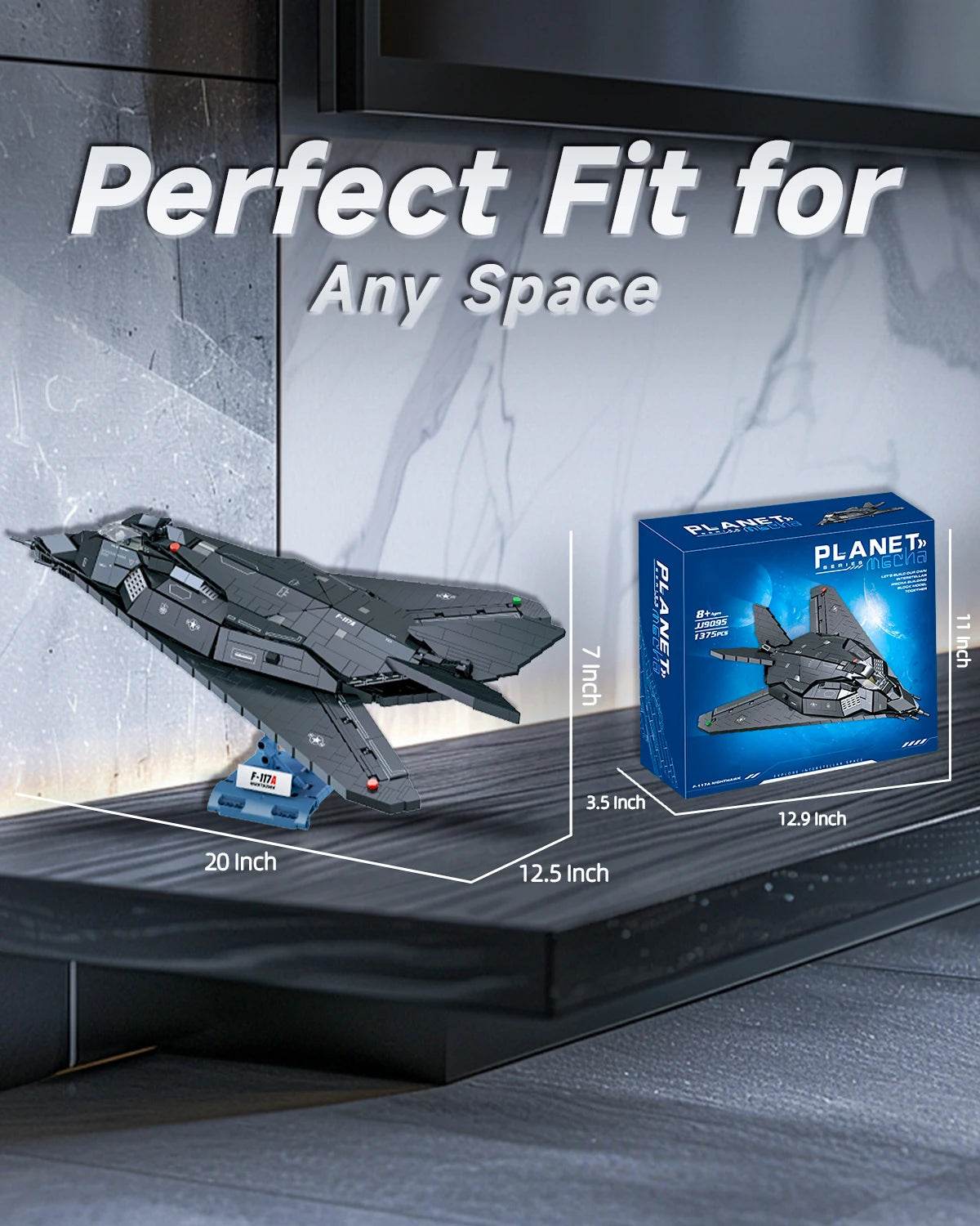 1375PCS F117 Fighter Building Blocks Stealth Aircraft Model Toys - ToylandEU