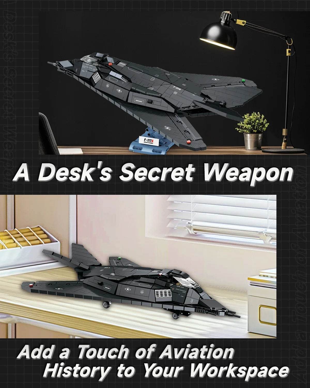 1375PCS F117 Fighter Building Blocks Stealth Aircraft Model Toys - ToylandEU