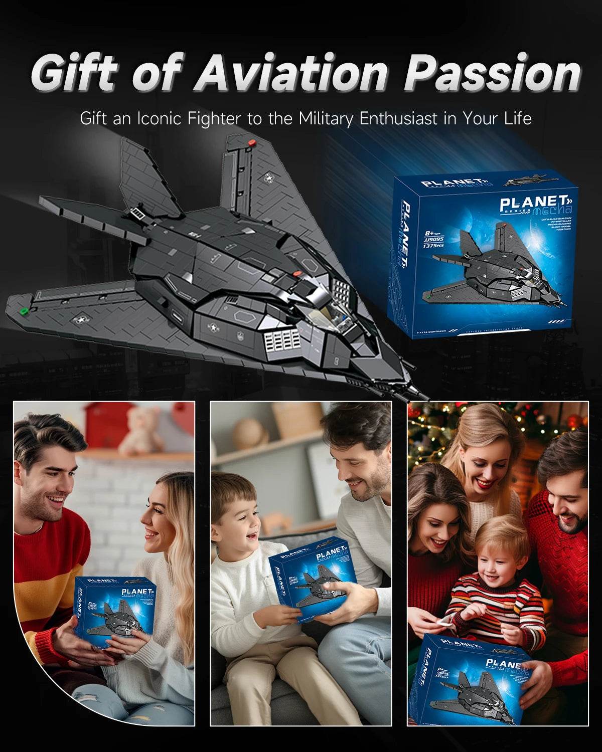 1375PCS F117 Fighter Building Blocks Stealth Aircraft Model Toys - ToylandEU