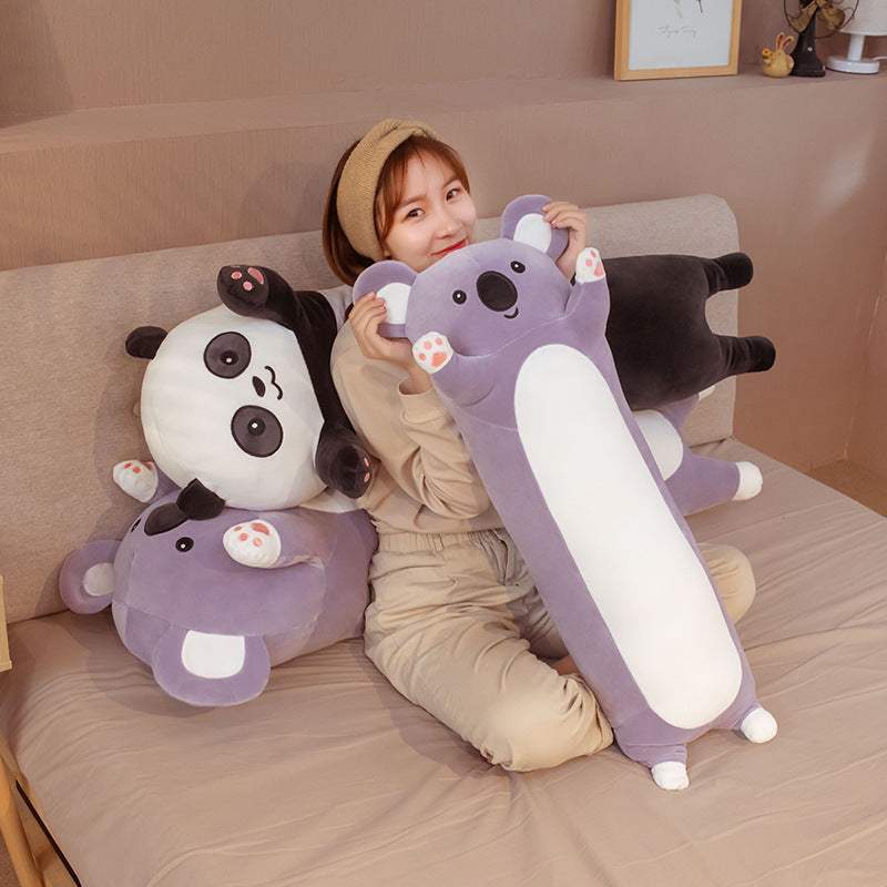 Plush Long Pillow | Down Cotton Fill | Four Size Options | Panda And Koala