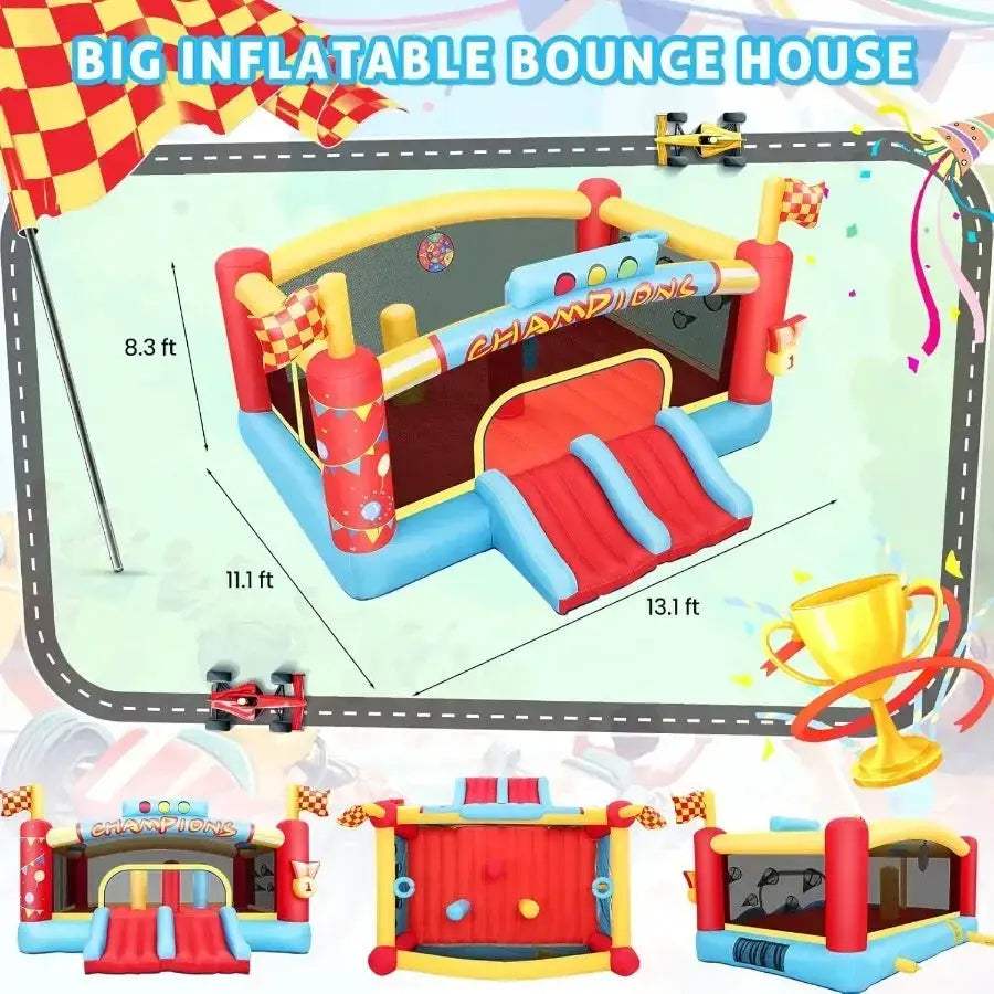 13Ft Outdoor Inflatable Bounce House With Dual Basketball Hoops - ToylandEU