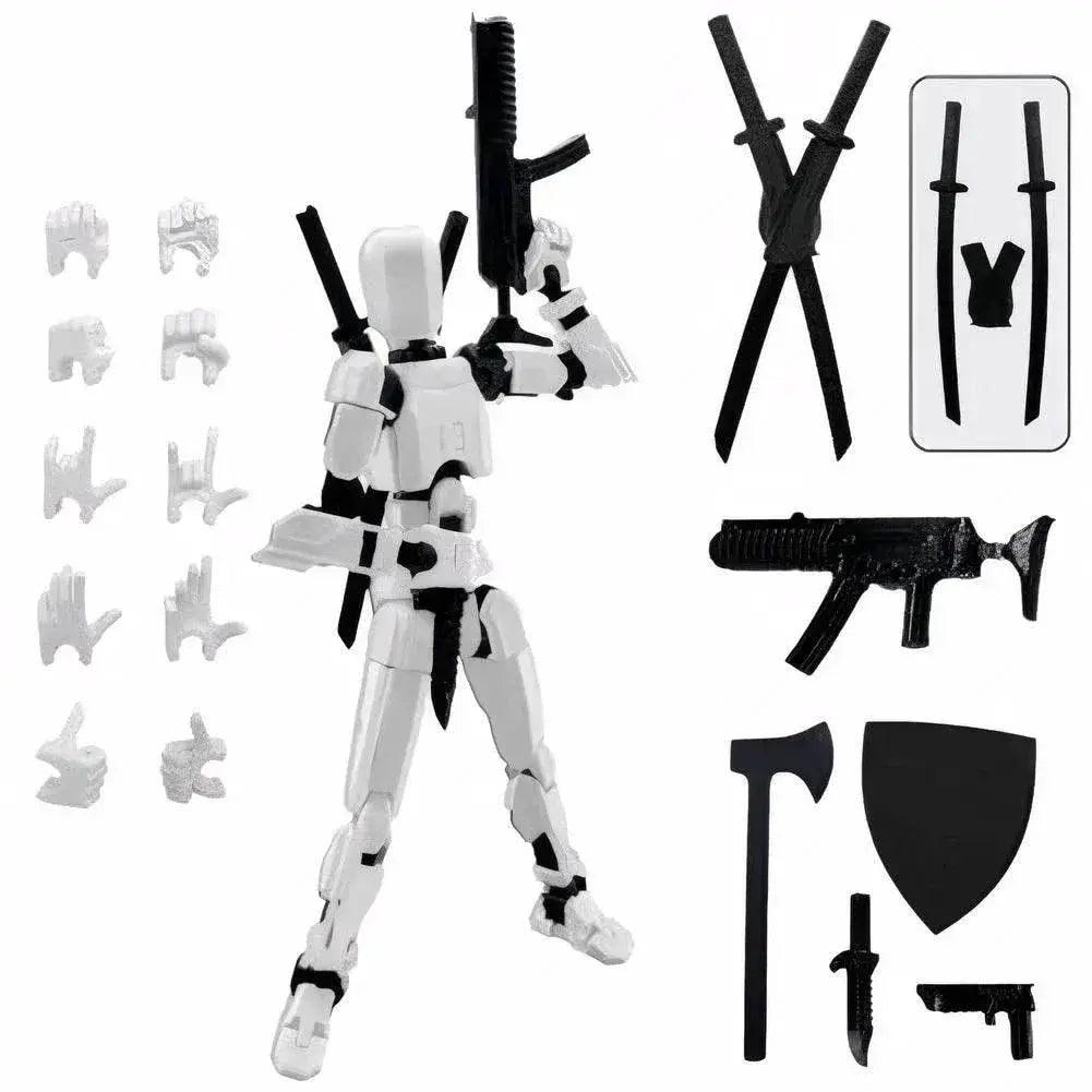  13cm Robot Action Figure with Multiple Accessories Multi-Jointed Mechanical Movable Toy Desk Decoration Gift for Him -  ToylandEU™