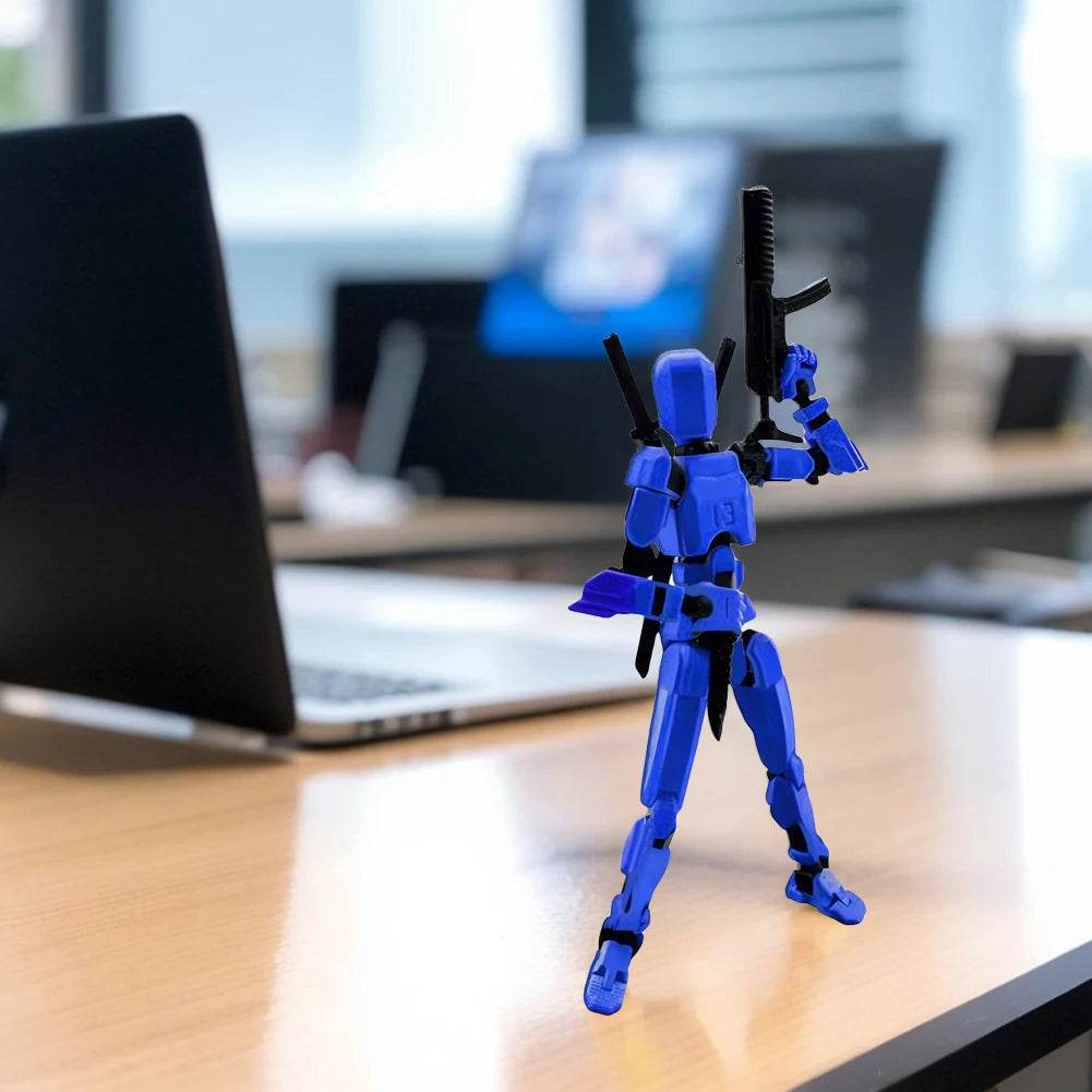 13cm Robot Action Figure with Multiple Accessories Multi-Jointed Mechanical Movable Toy Desk Decoration Gift for Him - ToylandEU