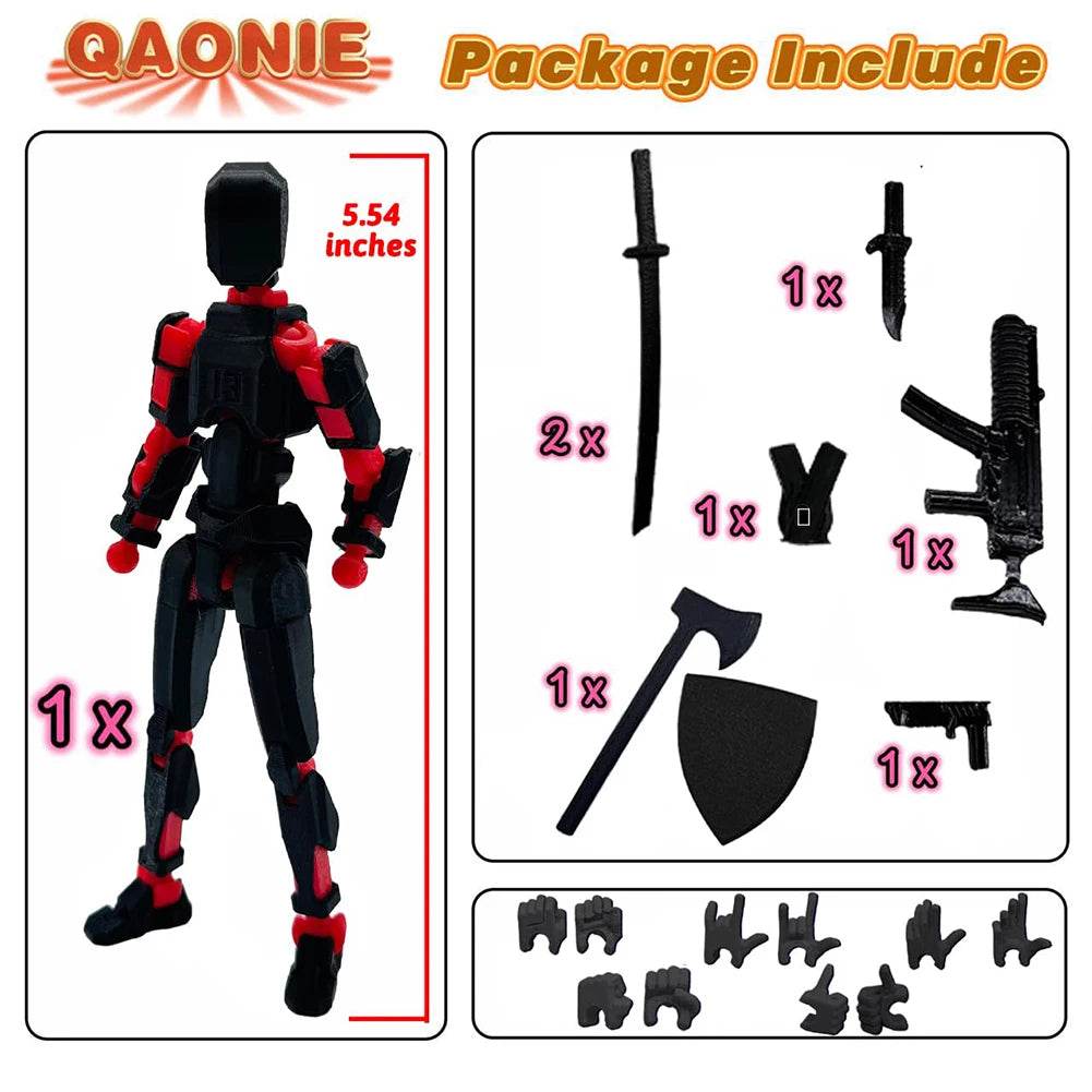 13cm Robot Action Figure with Multiple Accessories Multi-Jointed Mechanical Movable Toy Desk Decoration Gift for Him - ToylandEU