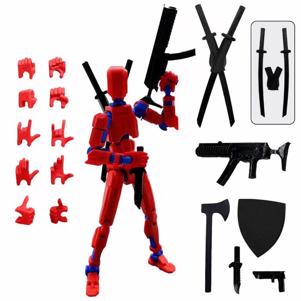 13cm Robot Action Figure with Multiple Accessories Multi-Jointed Mechanical Movable Toy Desk Decoration Gift for Him - ToylandEU