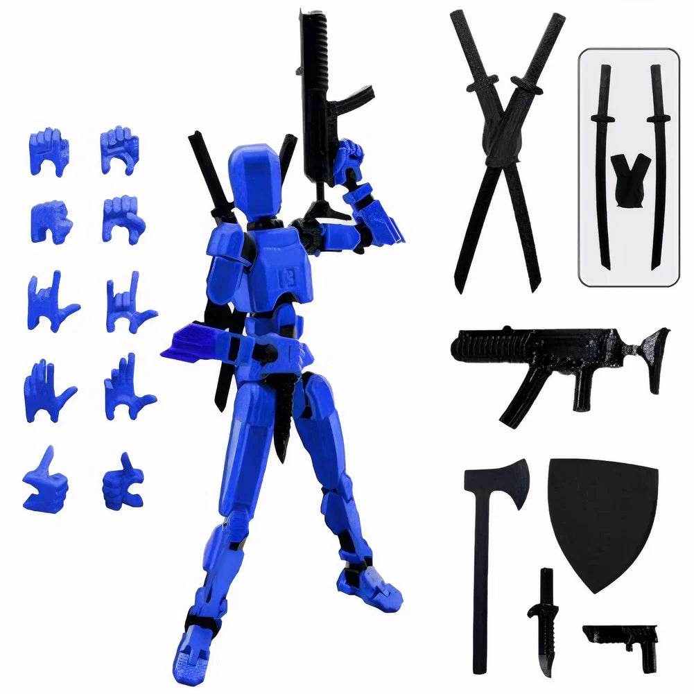 13cm Robot Action Figure with Multiple Accessories Multi-Jointed Mechanical Movable Toy Desk Decoration Gift for Him - ToylandEU