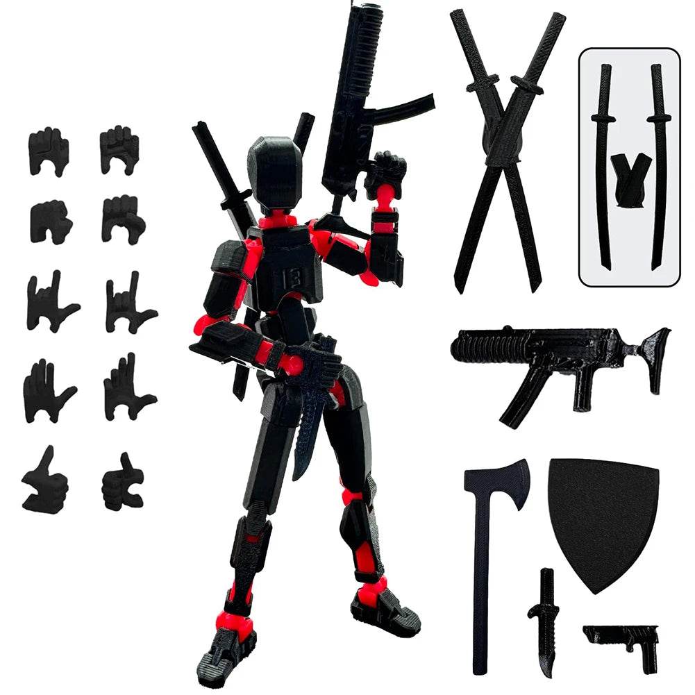 13cm Robot Action Figure with Multiple Accessories Multi-Jointed Mechanical Movable Toy Desk Decoration Gift for Him - ToylandEU