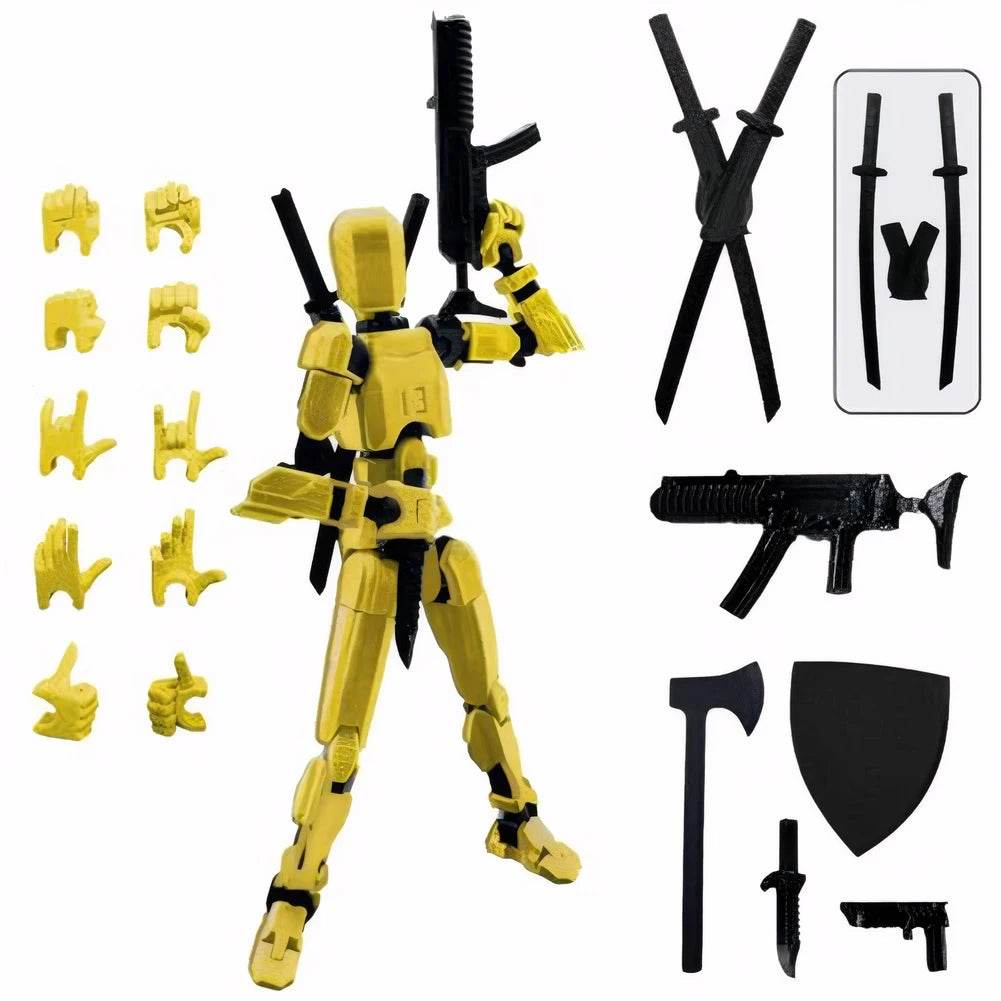 13cm Robot Action Figure with Multiple Accessories Multi-Jointed Mechanical Movable Toy Desk Decoration Gift for Him - ToylandEU