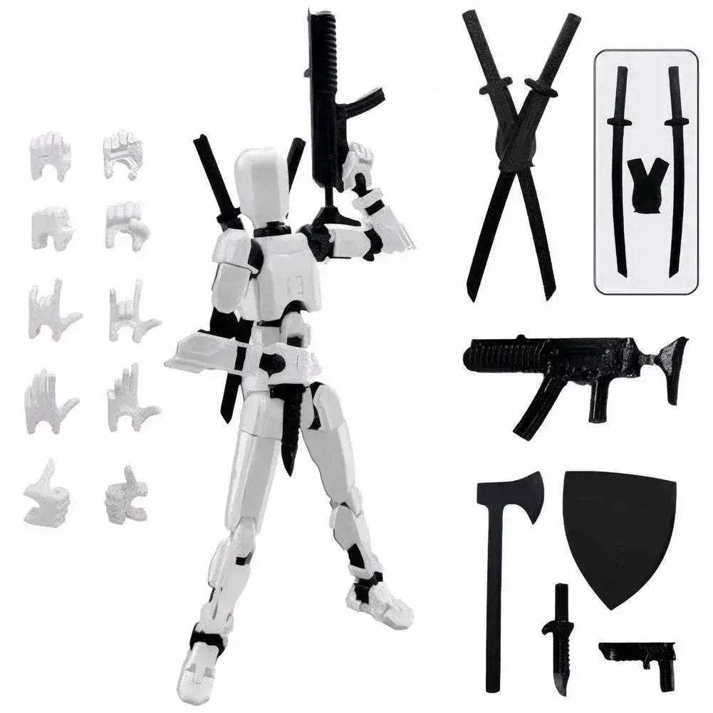 13cm Robot Action Figure with Multiple Accessories Multi-Jointed Mechanical Movable Toy Desk Decoration Gift for Him - ToylandEU