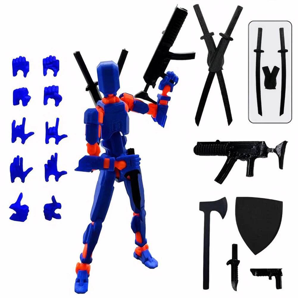 13cm Robot Action Figure with Multiple Accessories Multi-Jointed Mechanical Movable Toy Desk Decoration Gift for Him - ToylandEU