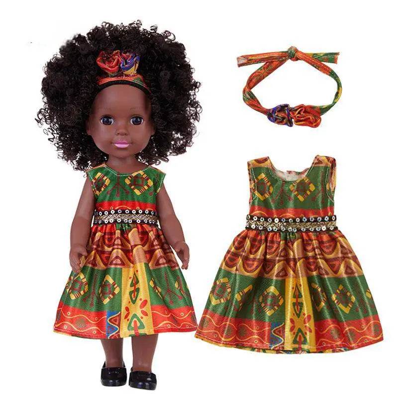 14 Inch African Dolls Realistic Movable Black Girls Toy Fashion Dresses Cute Best Gifts For Children - ToylandEU